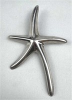 925 Silver Large Starfish Pendant/Pin