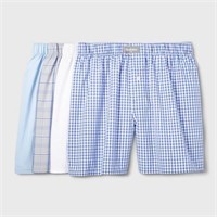$17  Woven Boxer Shorts 4pk - Goodfellow BLUE L