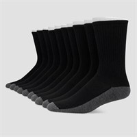 $17  Hanes Men's Black Crew Socks 10pk - 12-14