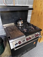 GAS STOVE WITH GRIDDLE WORKING WOLF BRAND