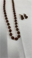Heavy Glass Necklace & Earring Set