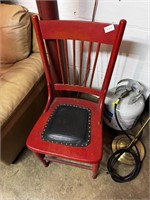RED CHAIR WITH VINYL SEAT