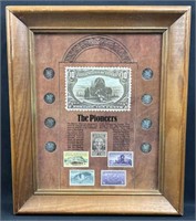 (8) Silver Mercury Dimes, Framed 'The Pioneers'