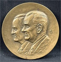 Large Bronze LBJ & VP Humphrey Medallion