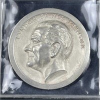 1965 Pure .999 Silver Large LBJ Medallic Art Co.