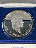 .925 Silver JFK 'In Memoriam' Medal in Box