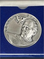 1989 Large Silver Presidential Medal, GW Bush