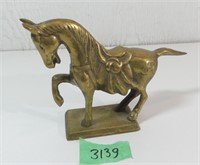 Vintage Solid Brass Horse Sculpture 4.5" tall