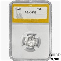 1921 Mercury Silver Dime PGA XF45