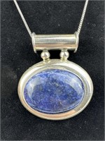 925 Silver Sodalite Cabochon Necklace