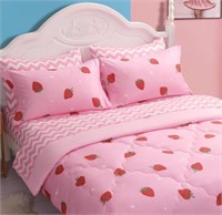 New Strawberry Comforter Bedding Set Full Size
