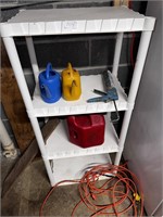PLASTIC SHELVING WITH CONTENTS