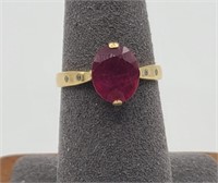 18k Yellow Gold Ruby and Diamond Ring