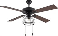 $100  LED Ceiling Fan - 52L x 52W  Barnwood/Black