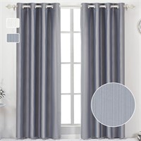 $16  Grey Blackout Curtains 2 Panels  52W x 95H