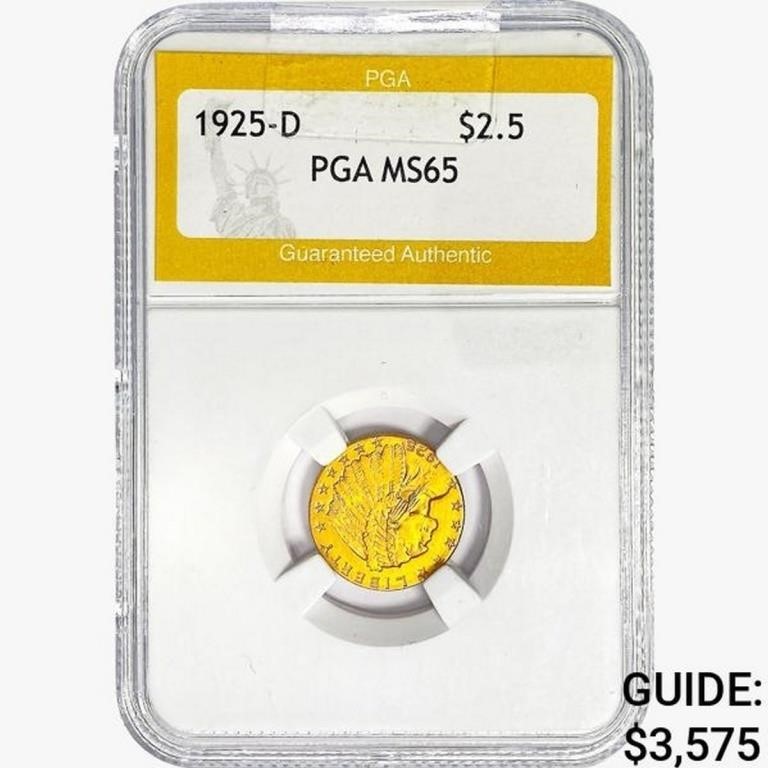 1925-D $2.50 Gold Quarter Eagle PGA MS65