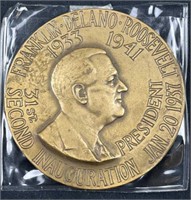 Key 1937 FDR Large Bronze 2nd Inauguration Medal