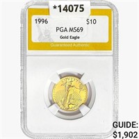 1996 US 1/4oz Gold $10 Eagle PGA MS69