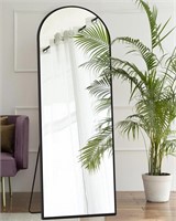 64x21 Arched Full Mirror with Stand  Black