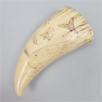 Scrimshaw Whale Tooth.