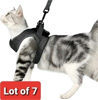 Lot of 7, Cat Harness and Leash Set, Small, Grey