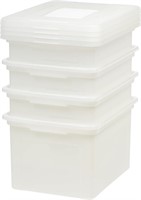 IRIS USA Letter/Legal File Tote Box, 4 Pack,