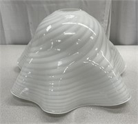 White Swirl Art Glass Lamp Shade
