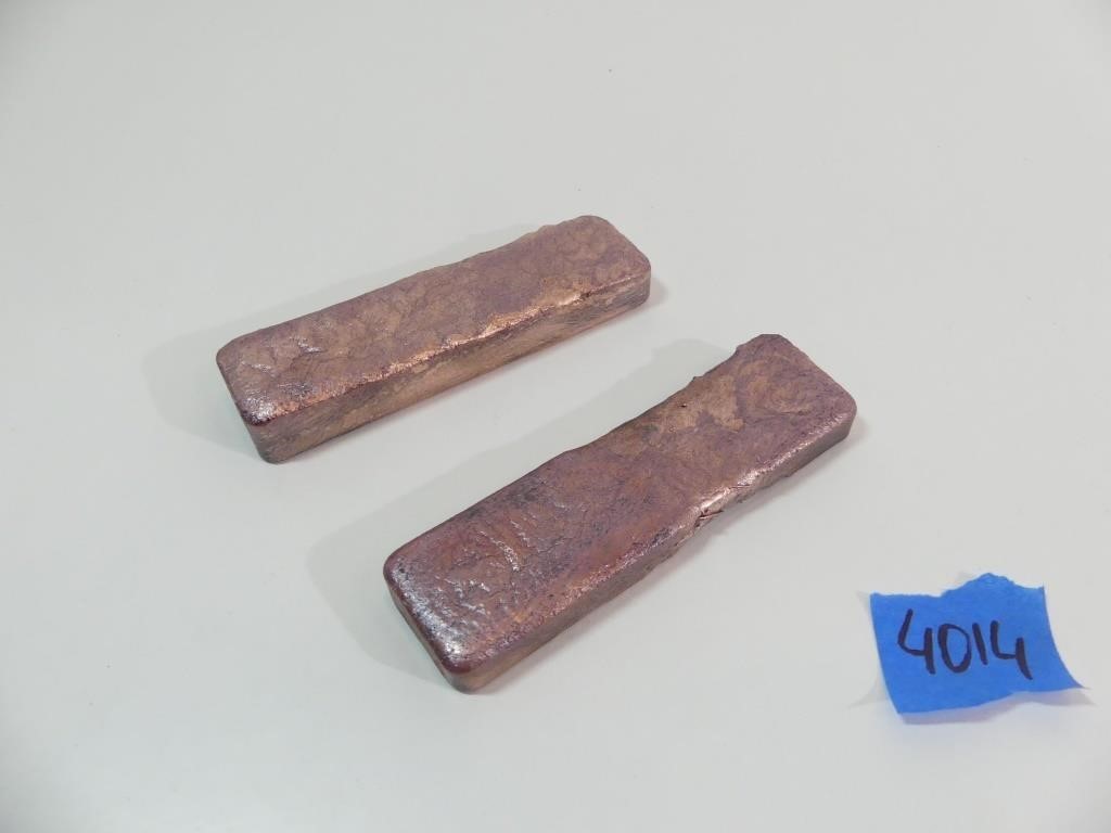 2 Copper Ingots 456g and 357g