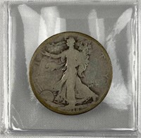 1918-D Walking Liberty Silver Half Dollar, US 50c