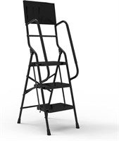 Usinso 3 Step Ladder Tool Ladder Folding Portable