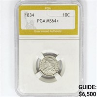 1834 Capped Bust Dime PGA MS64+