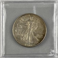 1939-D Walking Liberty Silver Half Dollar, US 50c