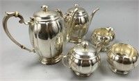 6pc Sterling Silver Marked Tea Set Service.