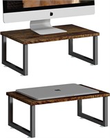 $23  2-Pack Monitor Stand  Wood  For Office Laptop