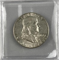 1962-D Franklin Silver Half Dollar, US 50c Coin