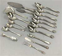 18pc Sterling Silver Marked Flatware. 656.5 grams.