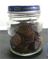Jar of American Pennies