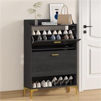 Shoe Rack Storage Cabinet with Doors, Key Holder,