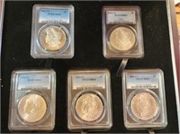 5 Coin Set Carson City Silver Morgan Dollars