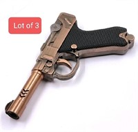 Lot of 3 Viovi copper Finish Luxury Gun Lighter