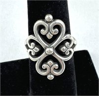 925 Silver James Avery Heart Flourish Ring