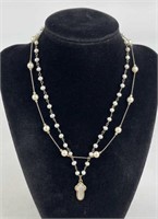 (2) 925 Silver w/ Pearl Vintage Necklaces