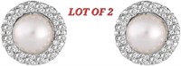 LOT OF 2 - Beauty U Women's Silver Stud Earrings -