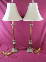 PAIR OF VINTAGE CANDLESTICK LAMPS