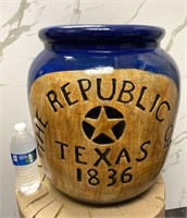 Republic of Texas Lg Planter Pottery, Royal Blue