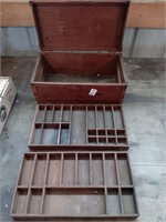 Early wood box w/ trays (no bottom)