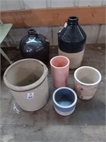 Early pottery crocks & jugs (damaged)