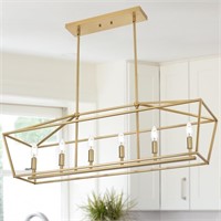 Kitchen Island Pendant Light, 6 Light Gold Dining