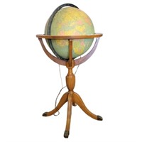 Vintage Globe on Claw Foot Wood Base.