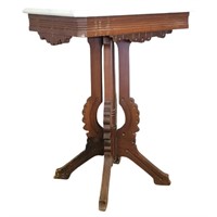 Antique Marble Top Accent Table.